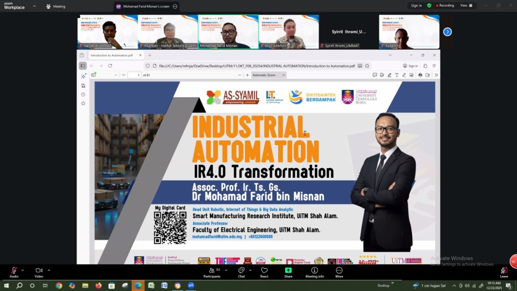 FAPERTA UMMAT dan FATEK ITL Bahas Peran Otomasi Industri dalam Transformasi Industri 4.0 melalui Kuliah Internasional
